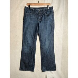 Gap 1969 Bootcut Jeans Womens 12L Atlantic Blue Stretch Flap Pocket 498676-00-1